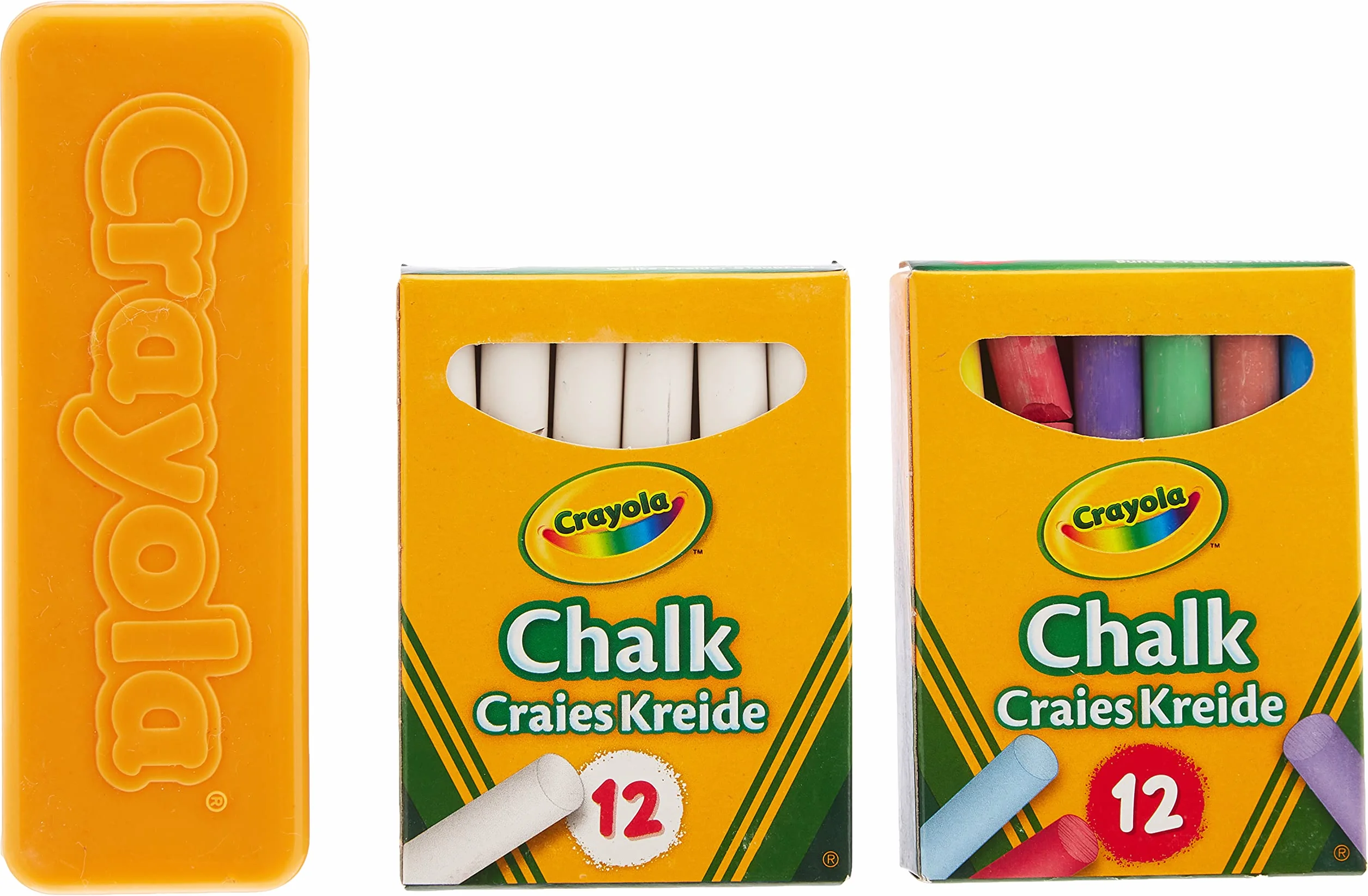 Crayola Set de 24 Craies et Brosse pour l'École et la Maison