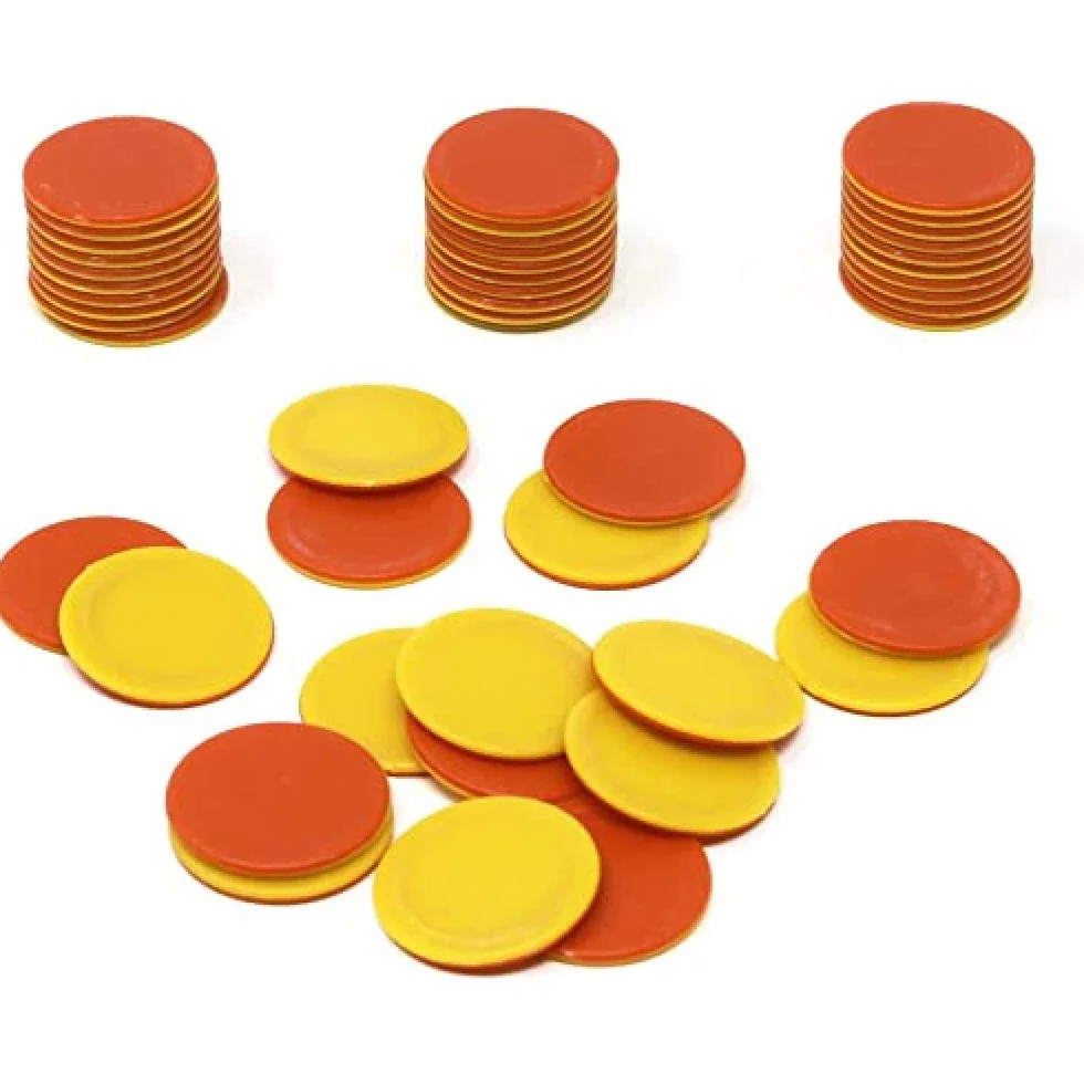 Learning Resources Lot de 100 Jetons Colorés 25 mm Plastique Durable pour Jeux de Société Montessori Maths
