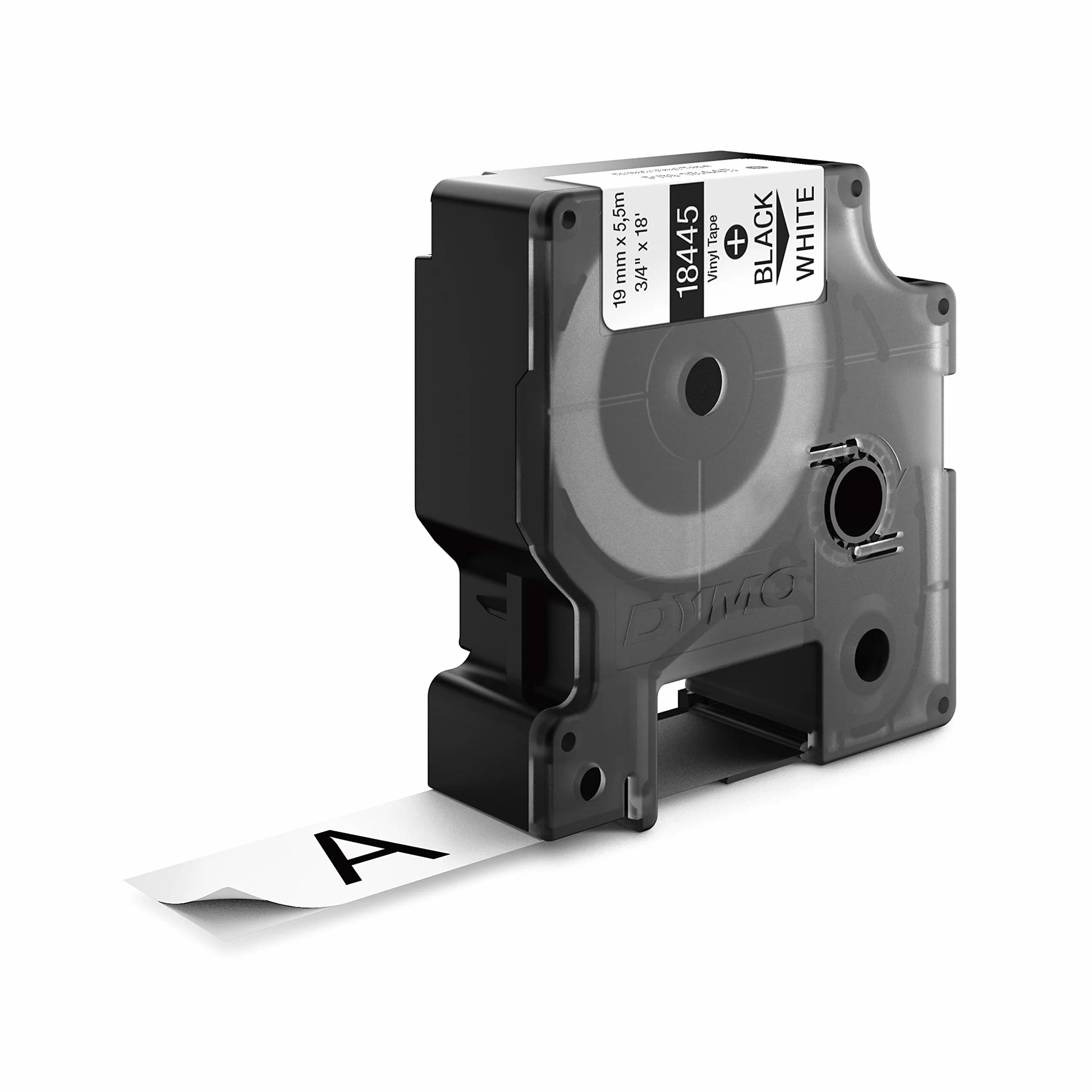 DYMO Rhino Étiquettes en vinyle industrielles 19 mm x 5,5 m autocollantes noir sur blanc pour étiqueteuses Rhino LabelManager