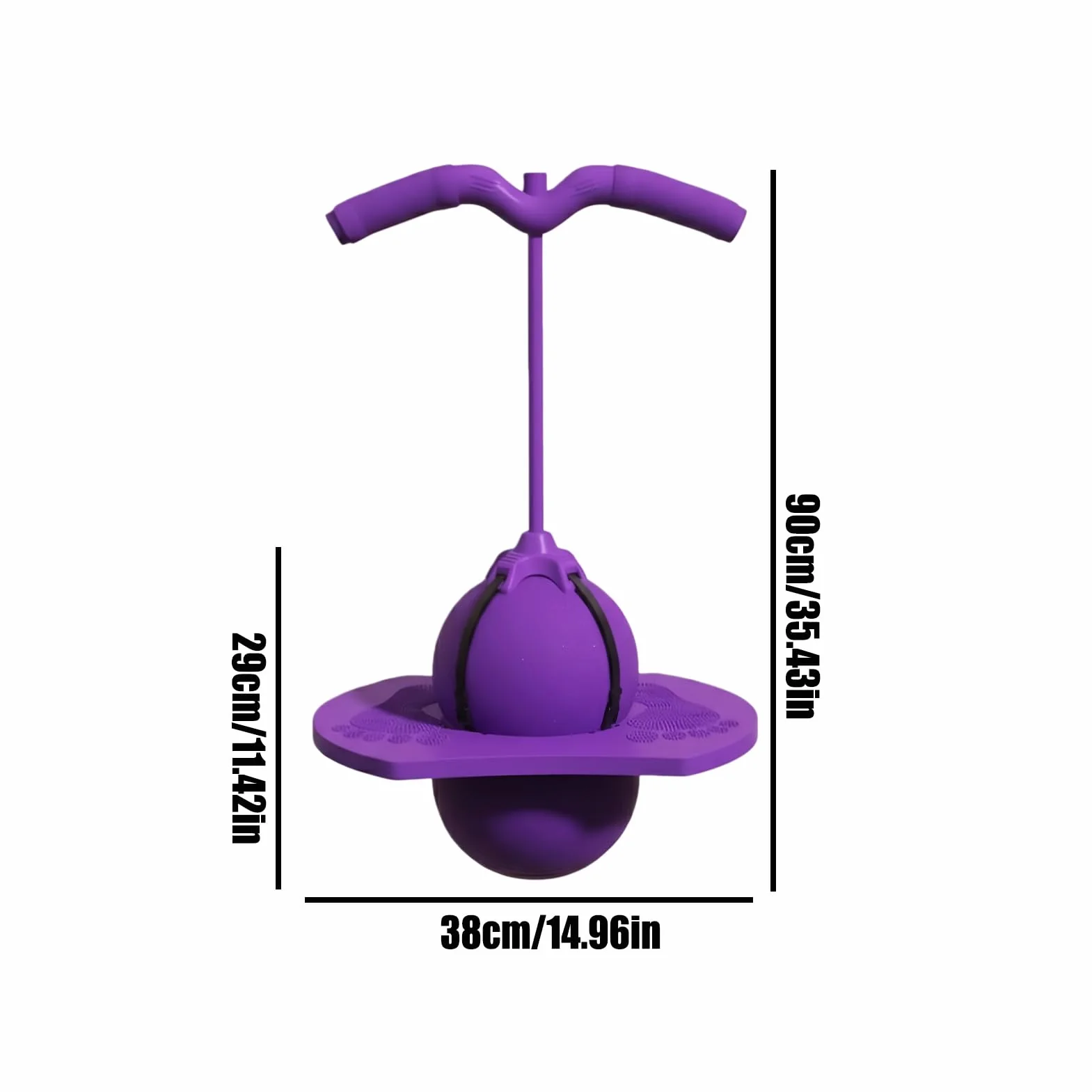 Jumping Balance Ball Toy Kids Trainer Bouncing Activity Toy for Coordination Practice PVC Inflatable Ball with Soft Foam Handle Bar