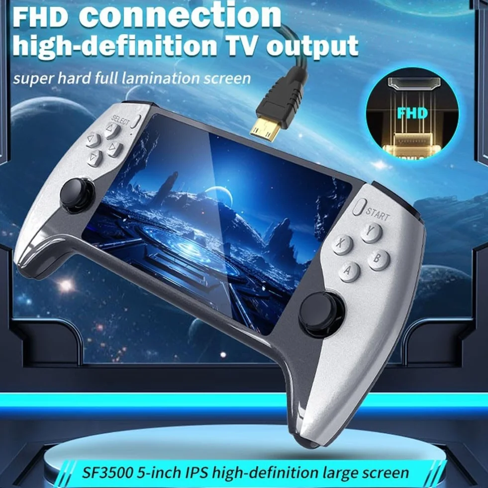 Console de jeu portable rétro SF3500, écran IPS 5,5", 14 émulateurs, connexion TV, 64 Go extensible