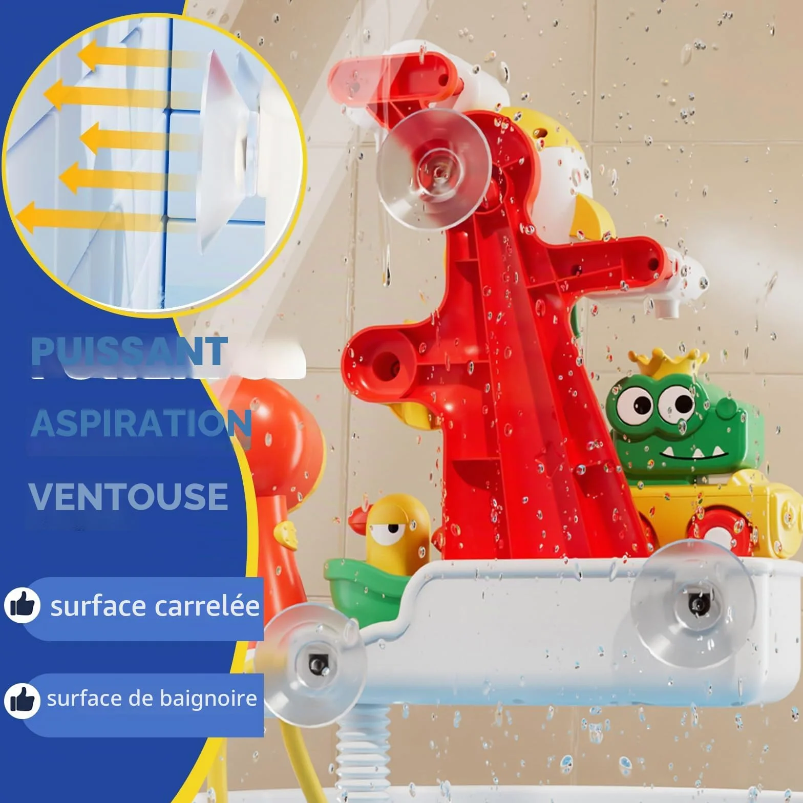 LUKIUP Jouet Bain Cascade Interactif Conception Fusée