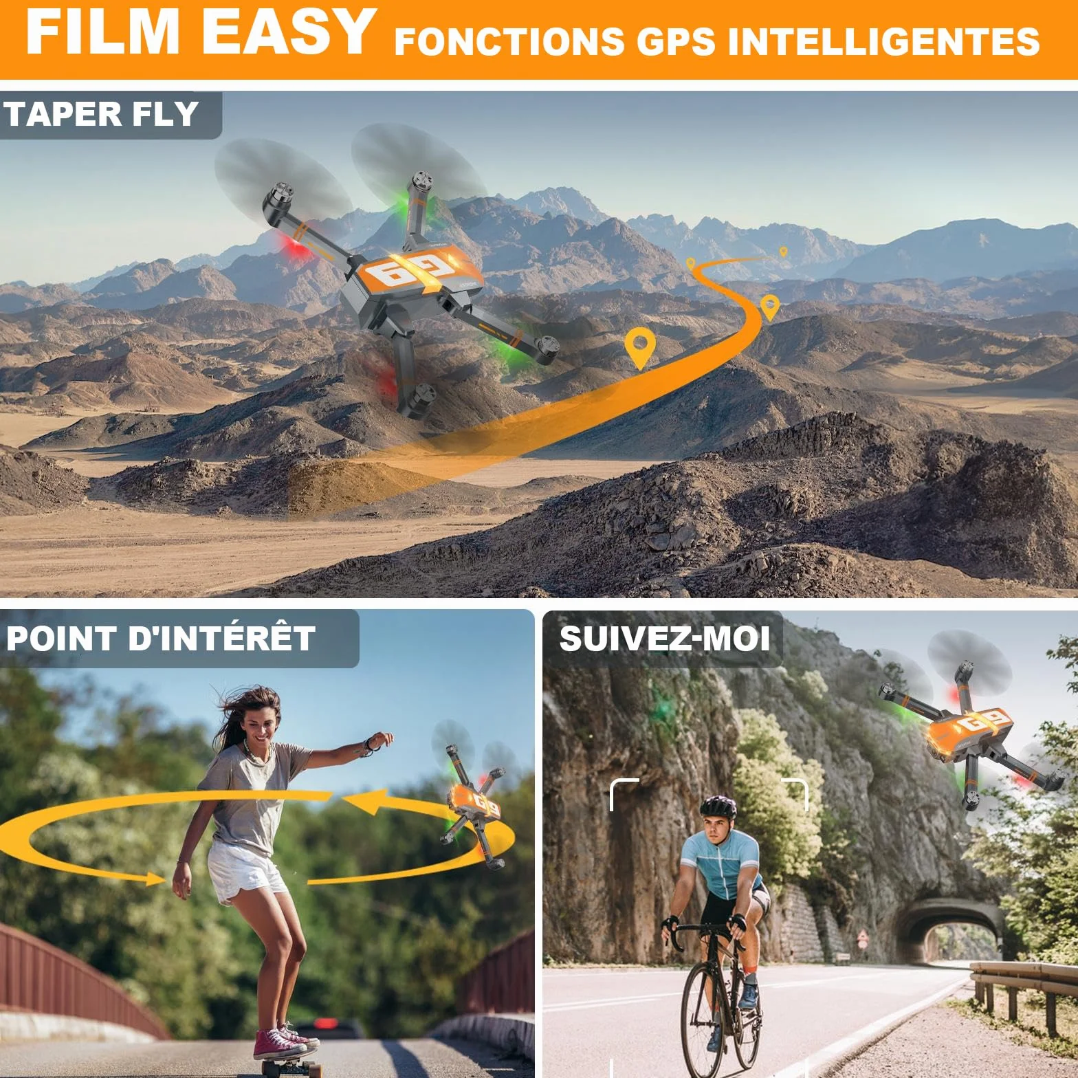 G9 GPS Drone avec Caméra 4K EIS, 45 Mins Vol, Moteur sans Balais, Retour Auto, Moins de 249g C0