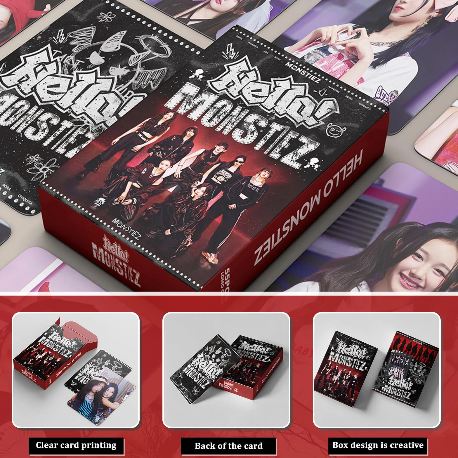 BM Album Photocard Sticker Set 220 Pièces K-Pop Cartes de Collection Lomo Cards Cadeau