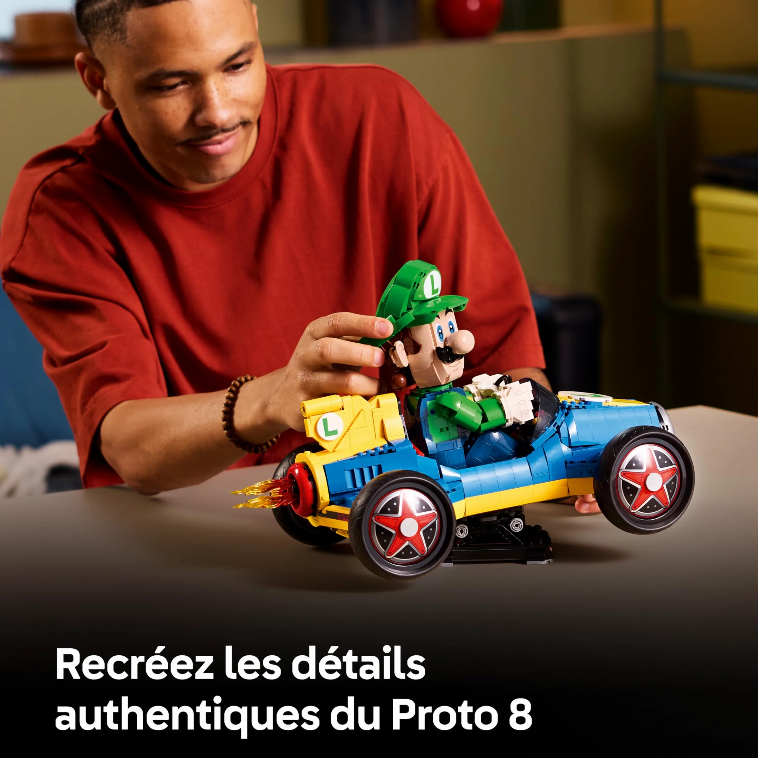LEGO Mario Kart : Luigi et Proto 8 - Maquette de Voiture pour Adulte - Figurine de Personnage Nintendo à Exposer - Décoration & Set Gaming Collector - Idée Cadeau pour Fan du Jeu Vidéo 72050
