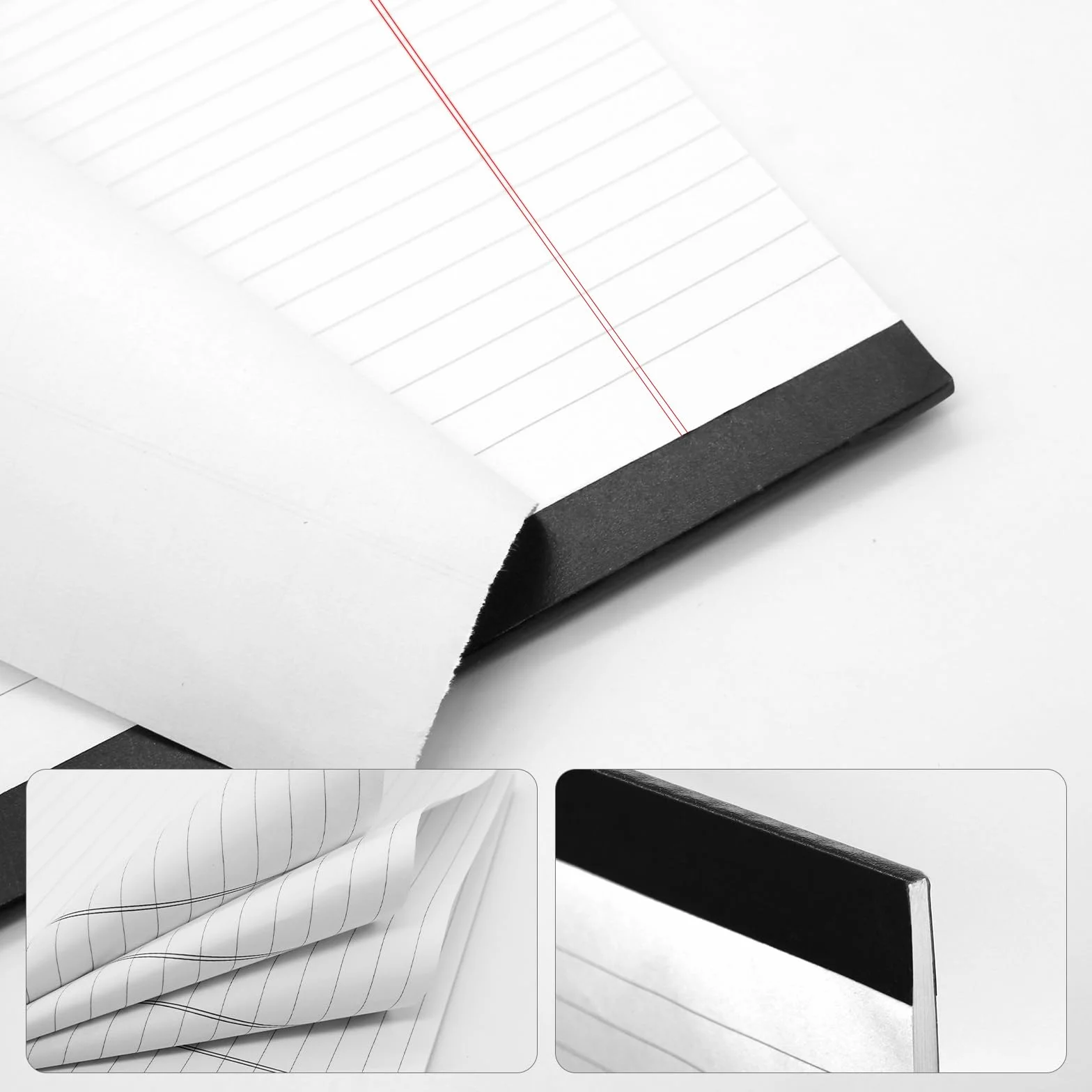 Lot de 3 blocs-notes A4 lignés - 30 feuilles par bloc - Blanc
