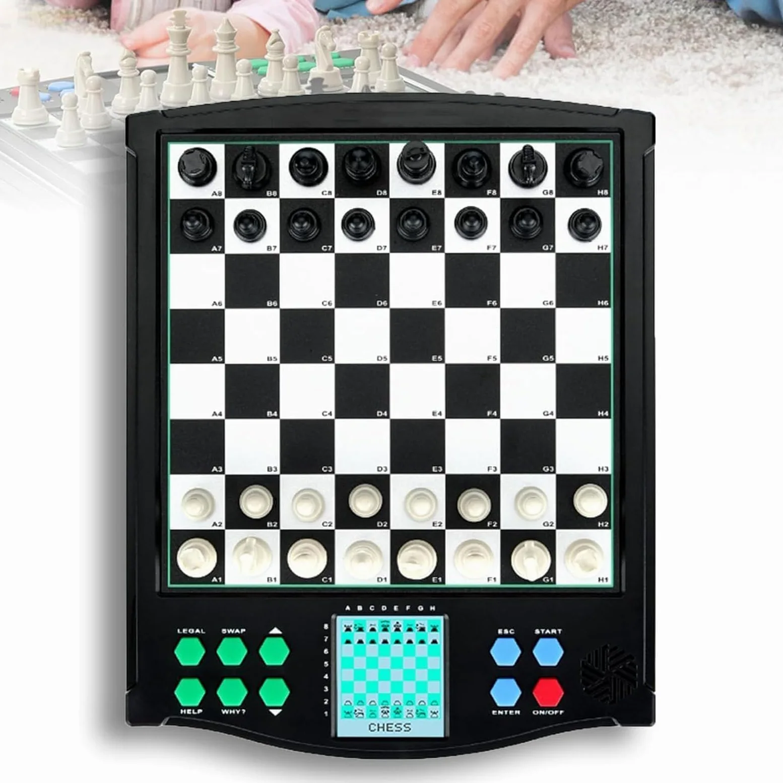 Jeu d'échecs électronique interactif avec Smart Display - 30 niveaux de difficulté pour deux joueurs et jeux familiaux, aucun réseau requis