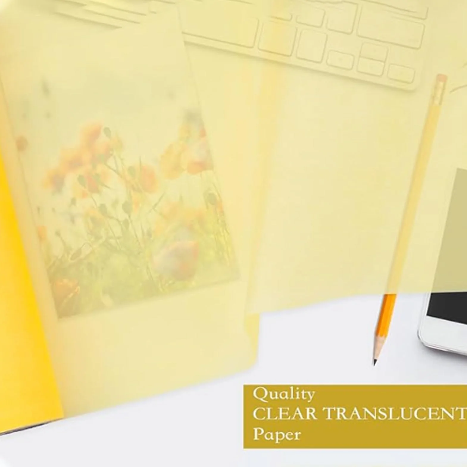 Papier Calque Jaune 12 Pouces 31cm Rouleau 23 mètres pour Artisanat Design