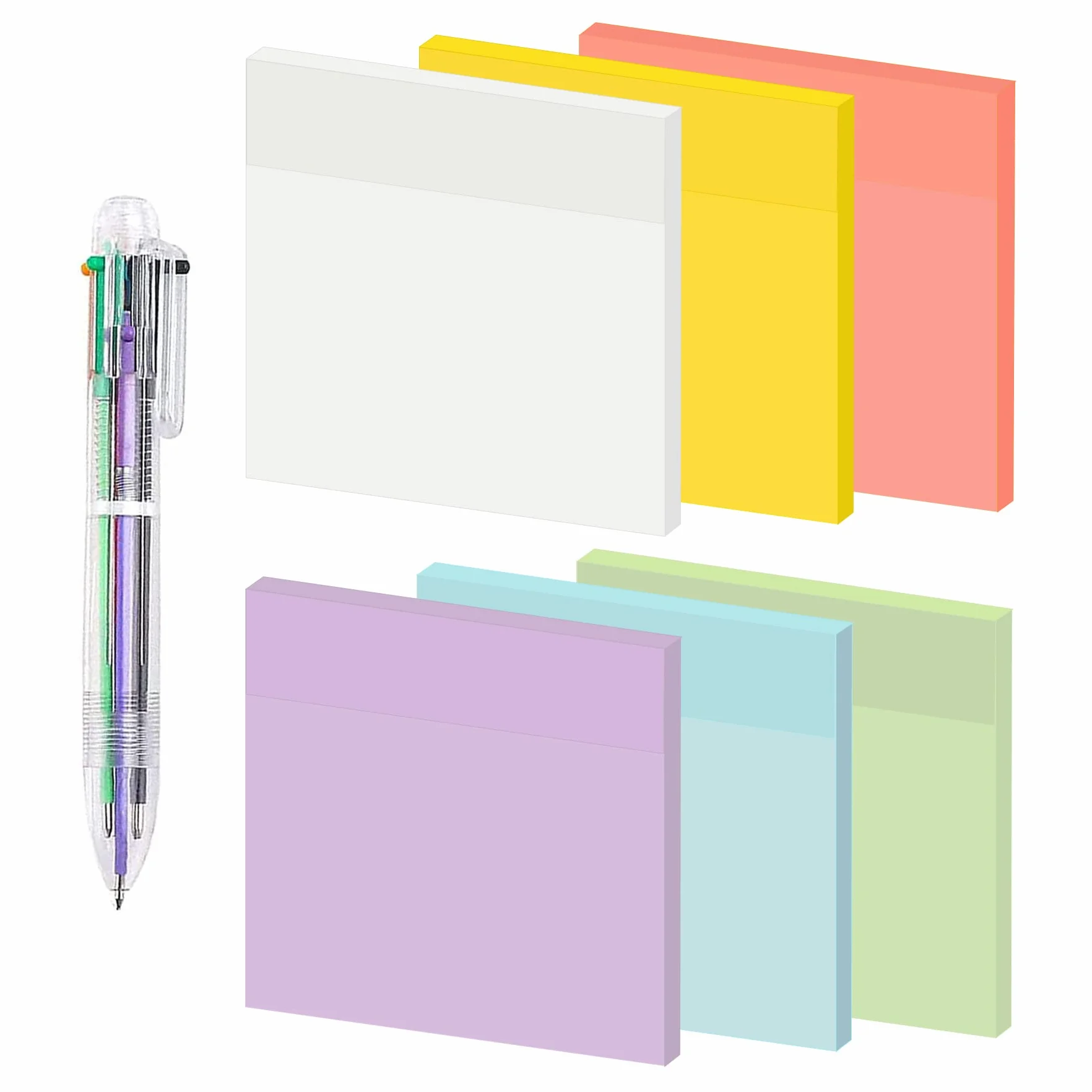 Sticky Notes Transparent 76x76mm, Notes Autocollantes Transparentes, Blocs-notes Autocollants, Papier de Notes Réutilisable
