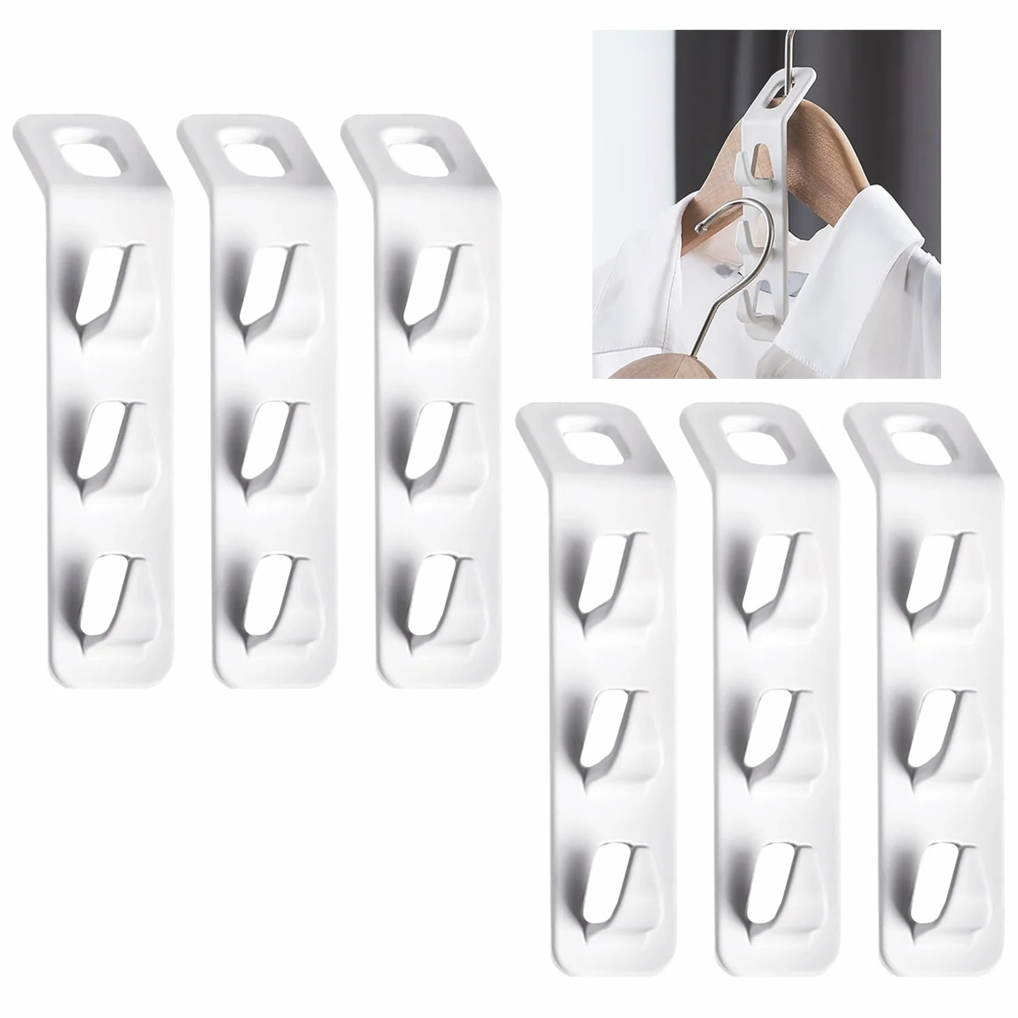Crochets de connexion pour cintres empilables - Lot de 6 - Organisateur de vêtements