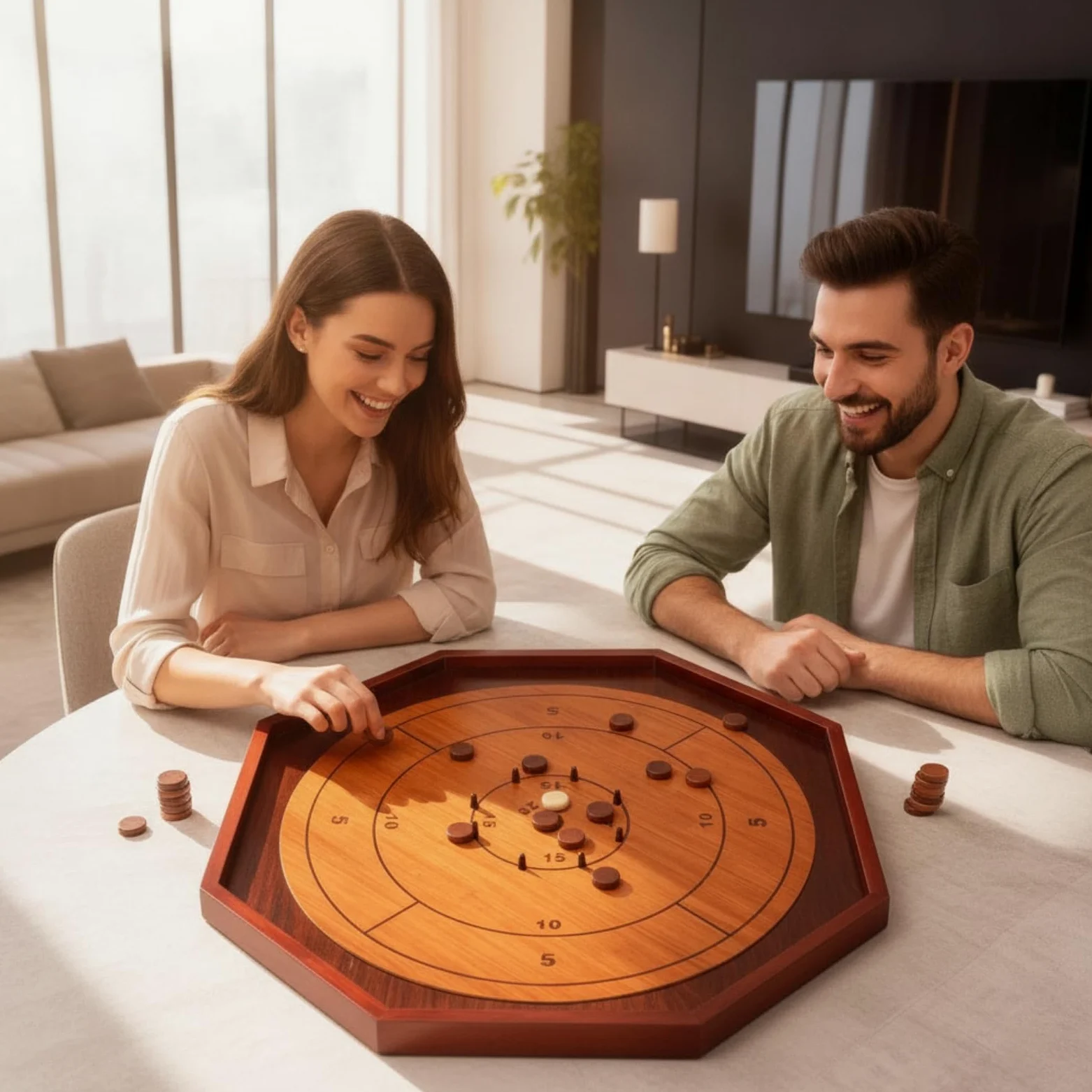 Table Puckboard | Traditionnel, Jeu puckboard, Officiel, pour Soirées Jeux