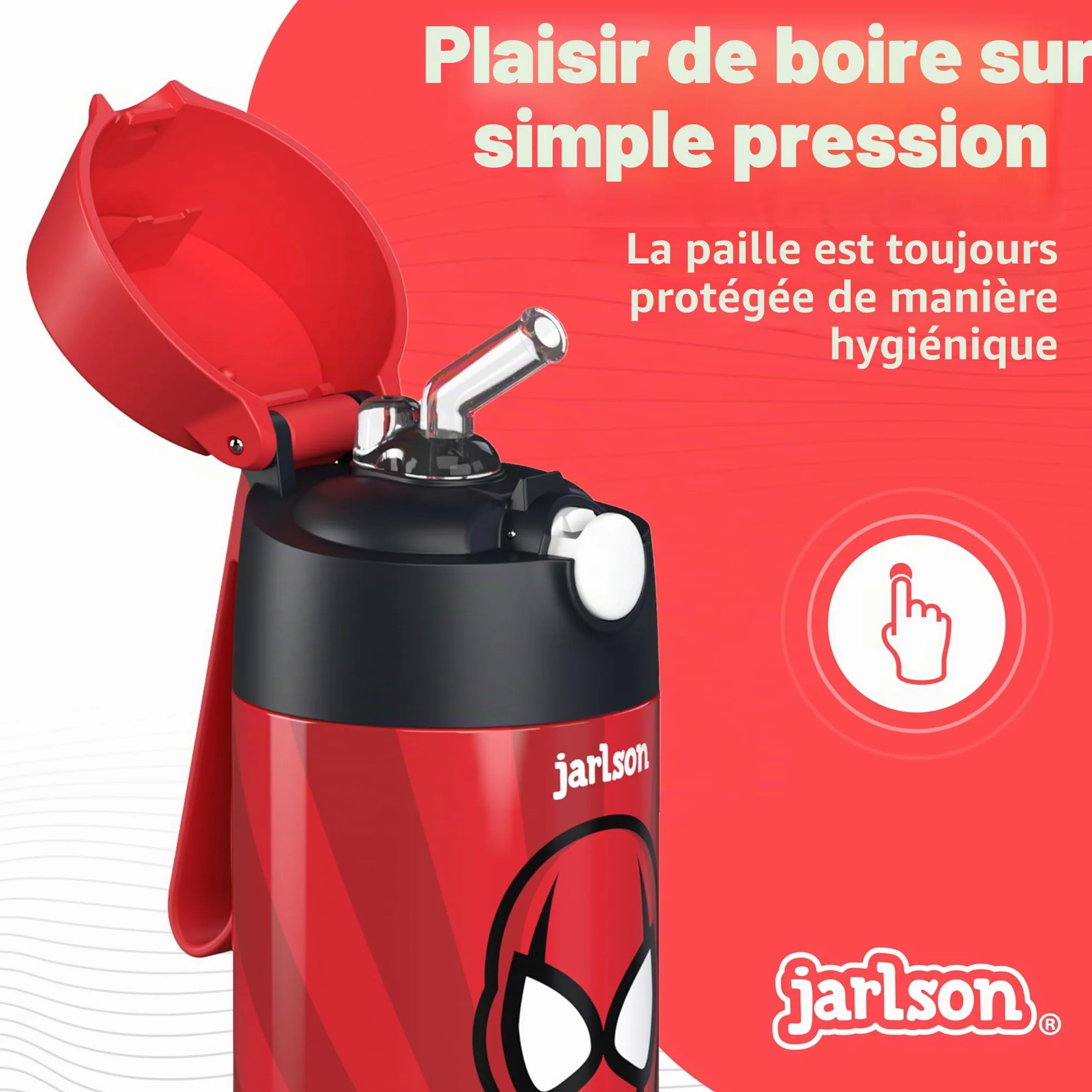 Jarlson Gourde Enfant 350ml Bouteille Isotherme Anti Fuite Inox Sans BPA