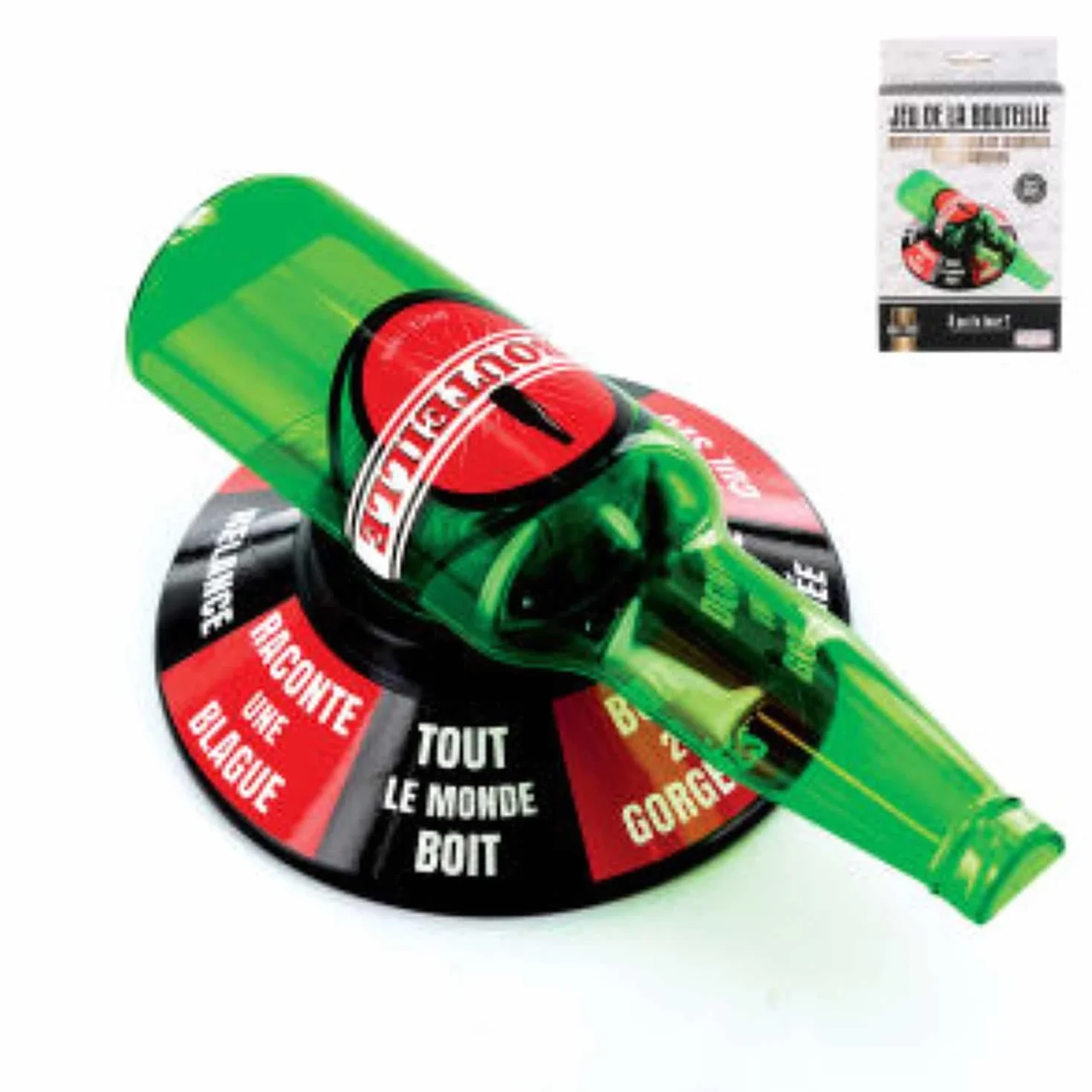 Mister Gadget Jeu de La Bouteille Vert Rouge Noir Amusement Divertissement