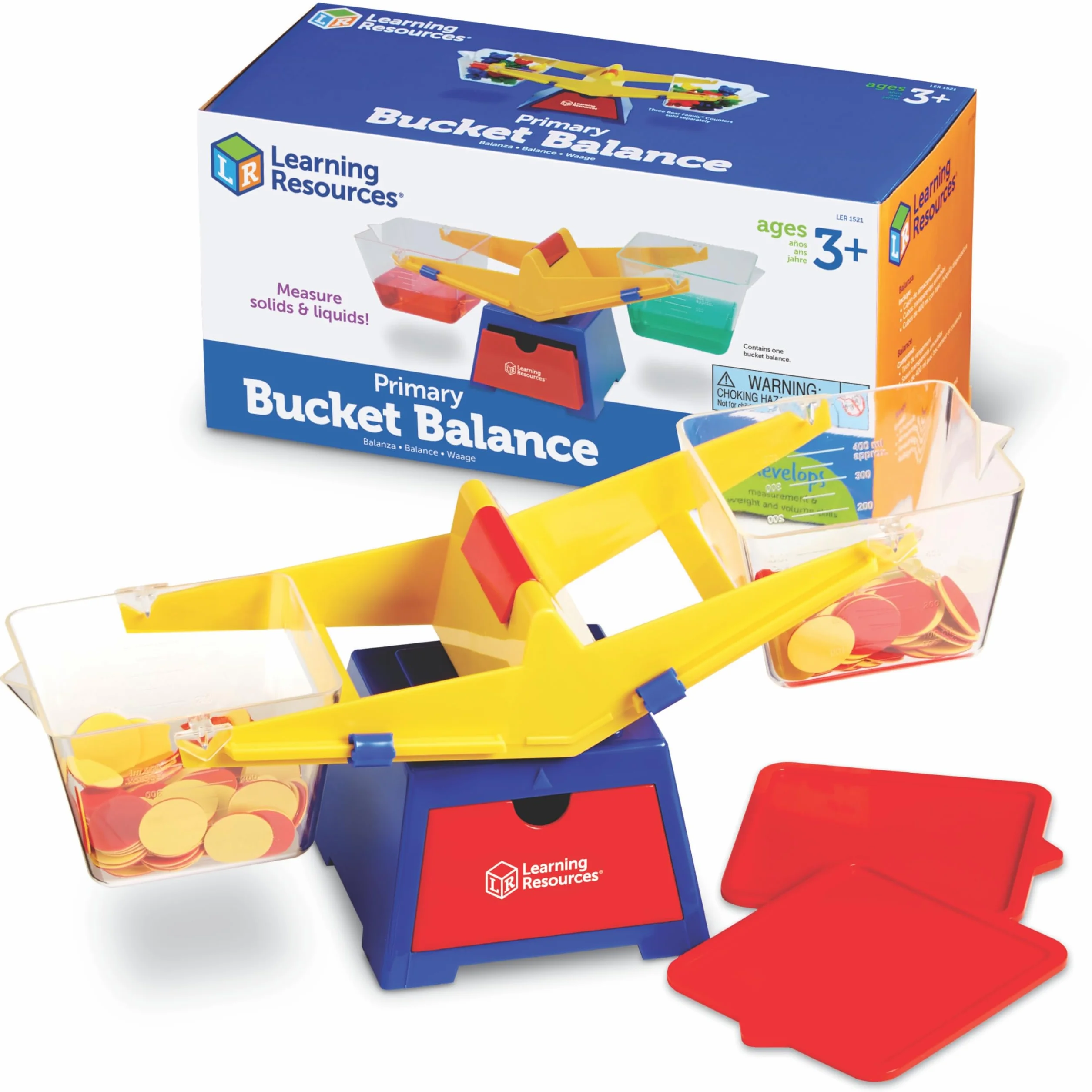Learning Resources Balance Montessori Enfant – Éducative avec Seaux Amovibles – Mathématiques, Poids et Volume 3+ Ans