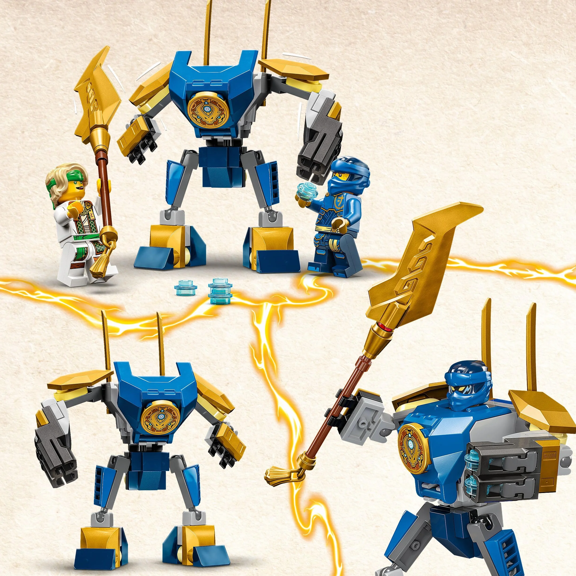 LEGO Ninjago Pack de Combat Robot de Jay Jouet Ninja Figurines Jay Mini-Katana Robots Cadeau Enfants 6 Ans 71805