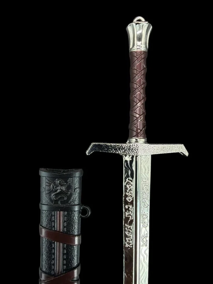 Ouvre Lettre Excalibur 22 cm avec Support Gaine Boîte Cadeau - Coupe Papier Collection King Arthur
