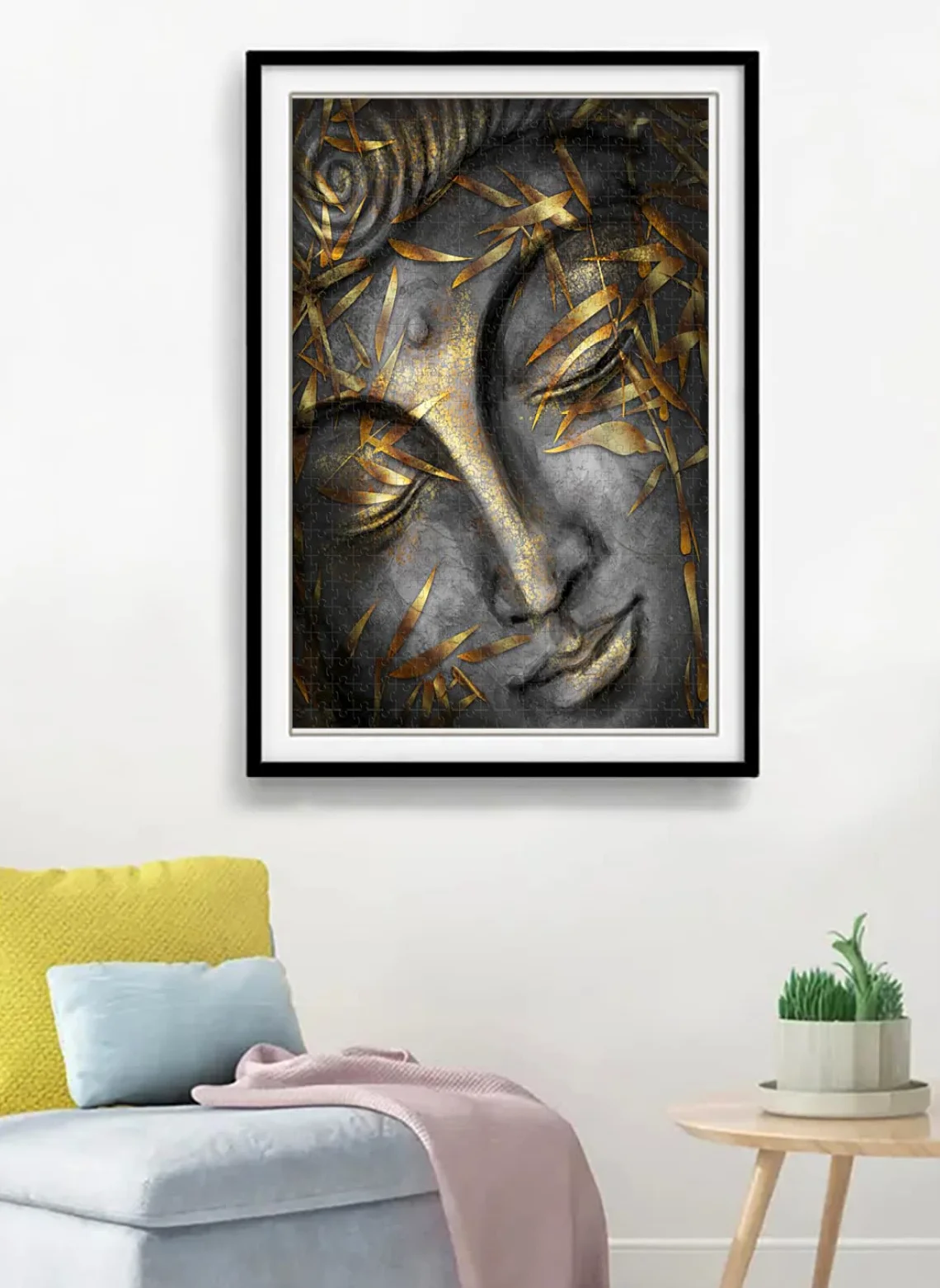 Adulte 3000 pièces Puzzle en Bois Feuilles Bouddha Visage qualité Puzzle Enfants Adultes Jouets
