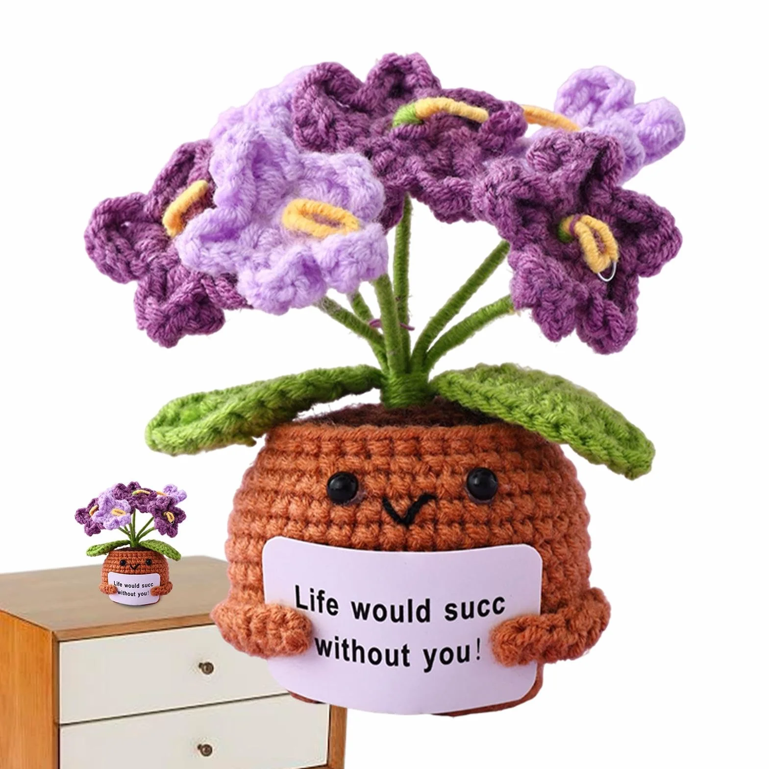 Crochet Soutien Émotionnel Amusant pour Bureau Étagère Table de Chevet