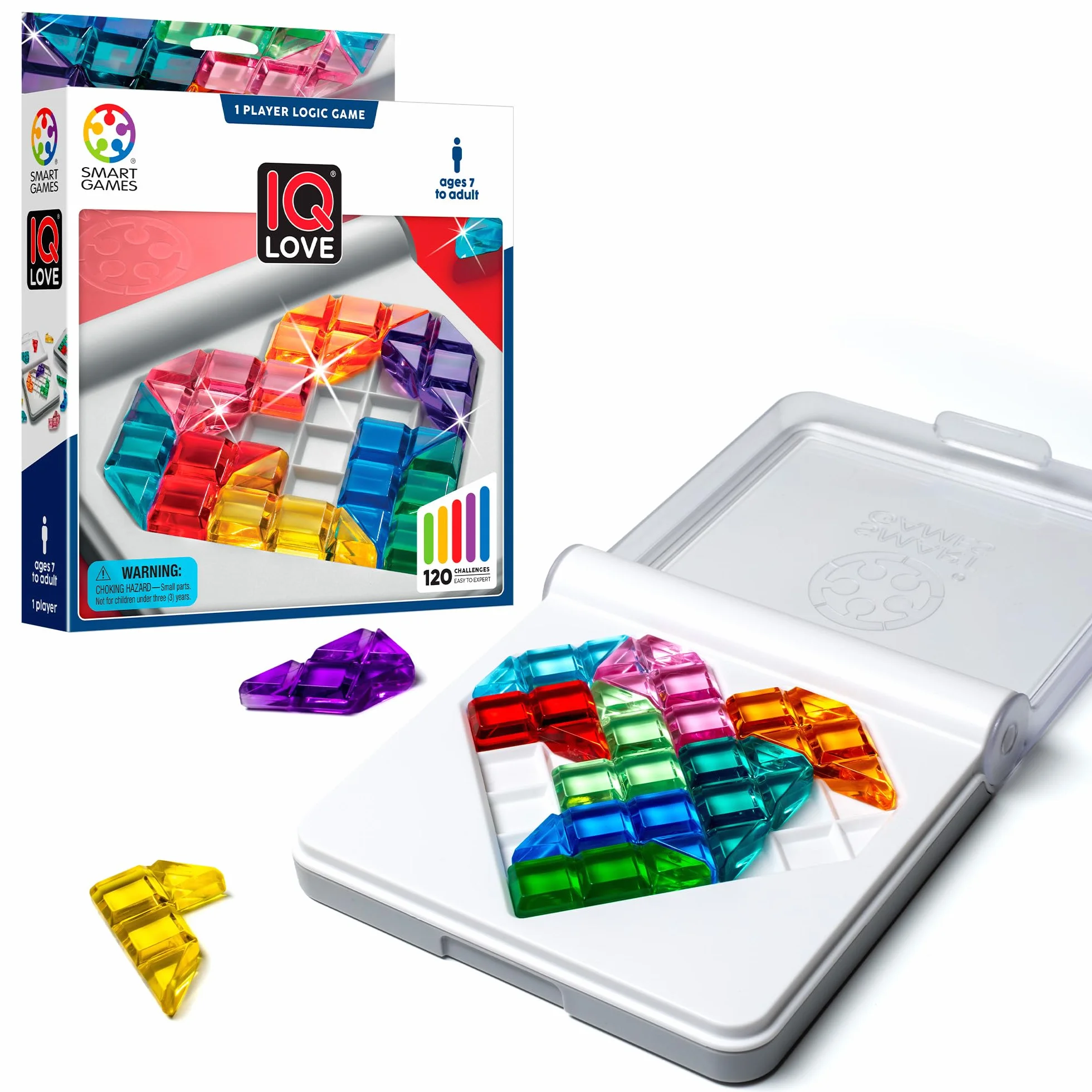 SmartGames IQ Love Jeu de Logique 120 Défis Solo 7+