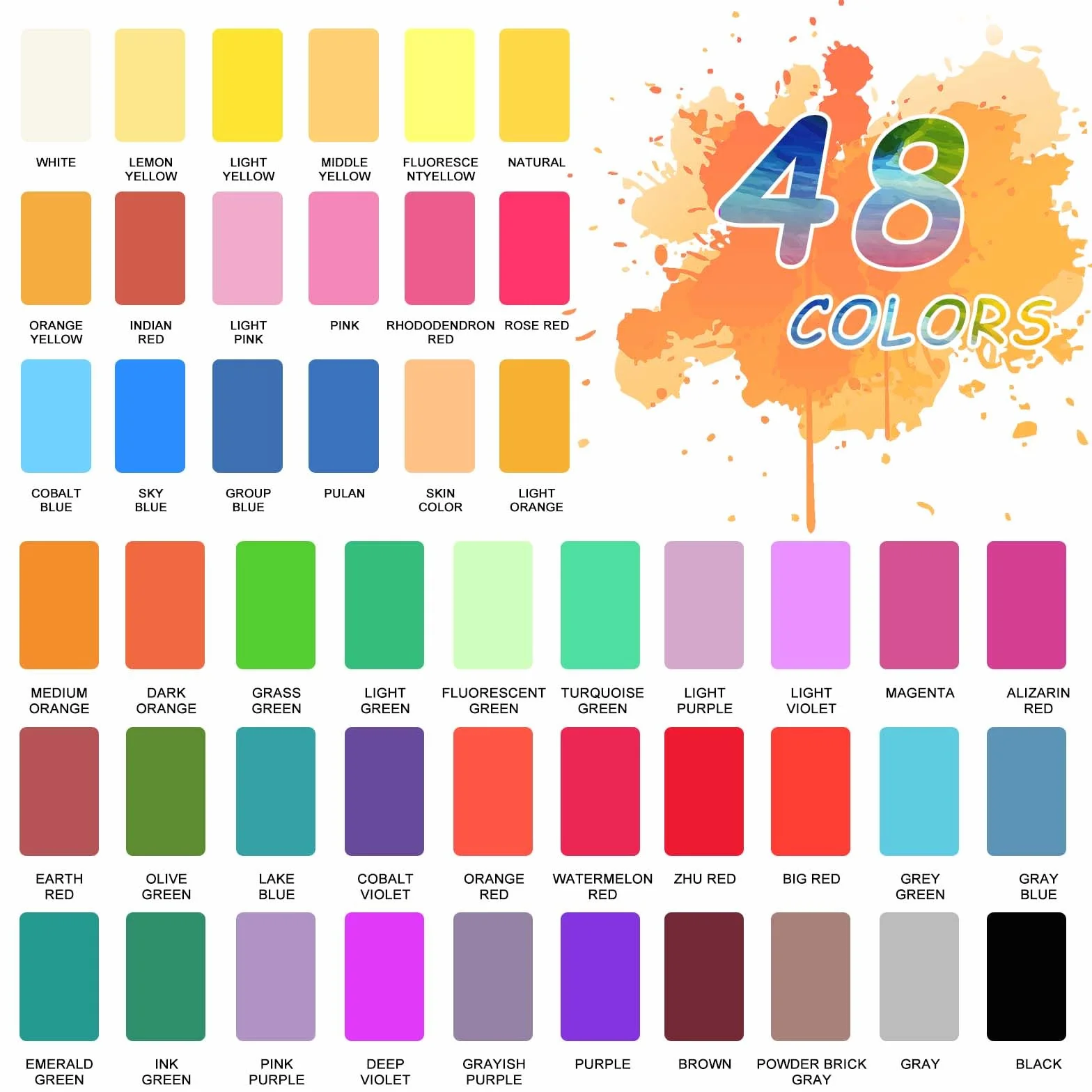 Peinture aquarelle 48 couleurs vives boîte portable palette pour débutant enfant adulte