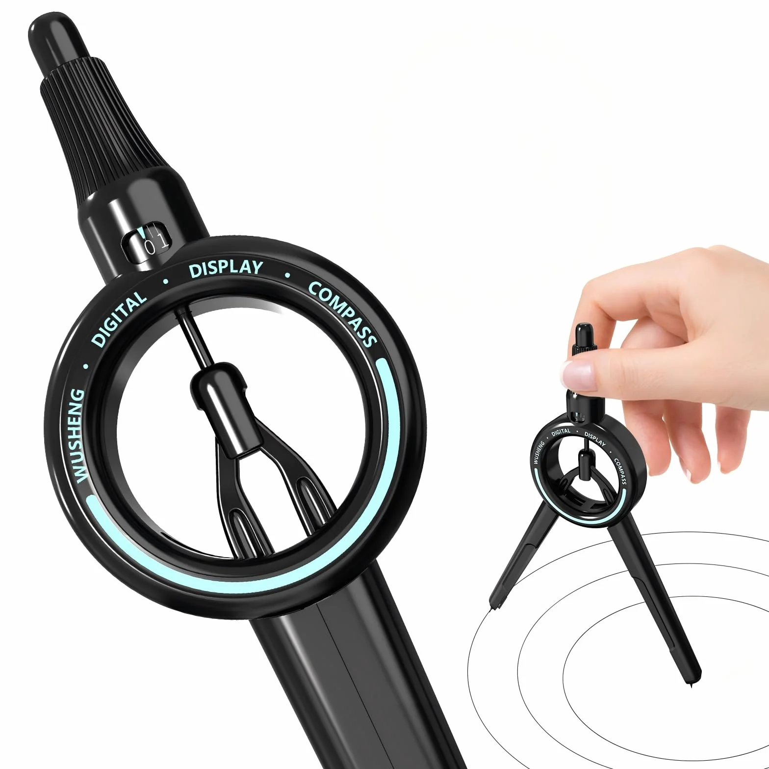 Compas Professionnel ROATEE Rayon Ajustable, Compatible Mine 0,5 mm, Géométrie et Dessin