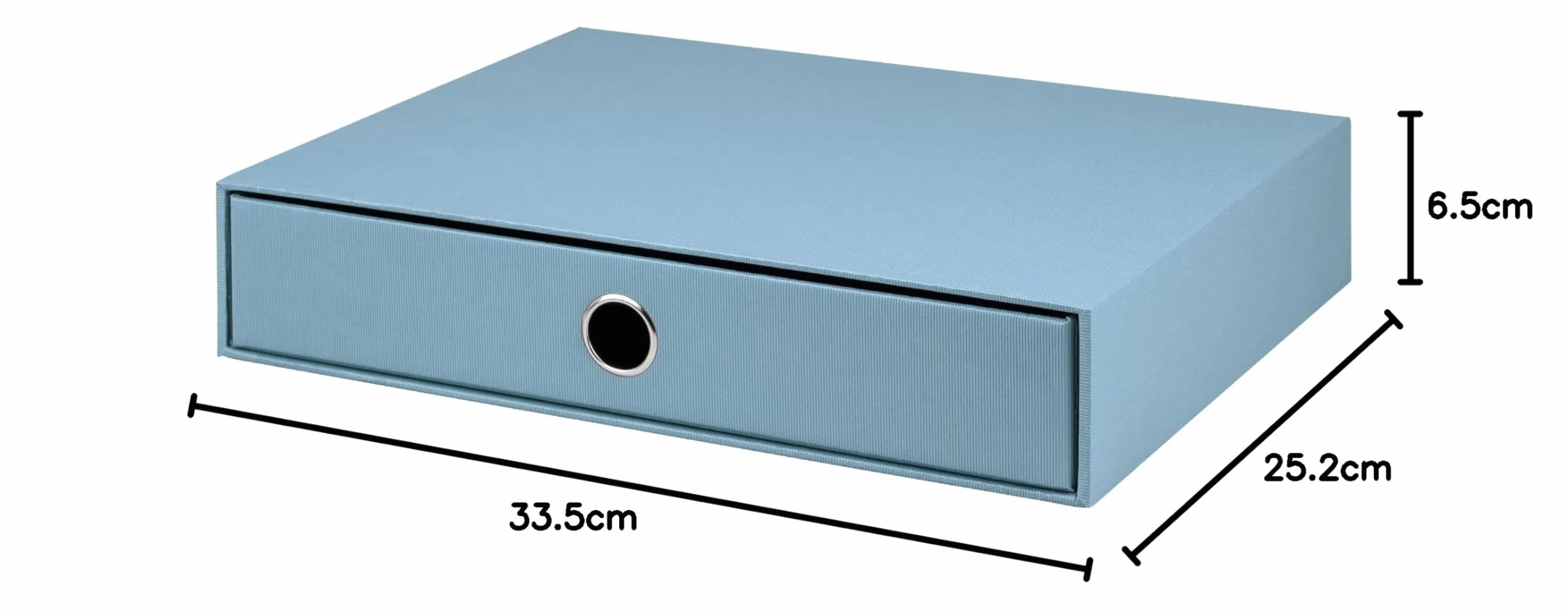 Rössler Boîte de rangement avec trou de préhension Bleu denim Format A4