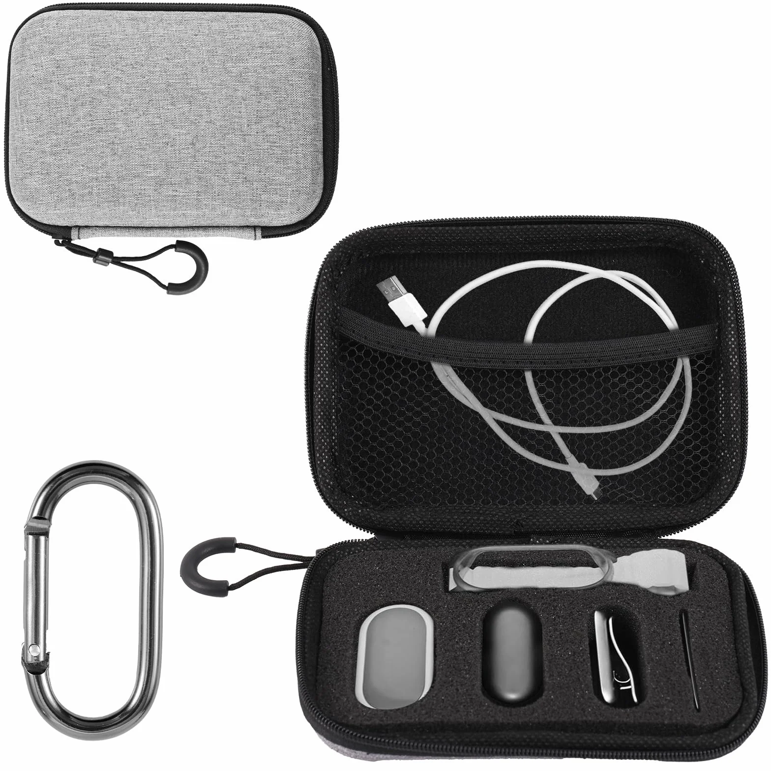 Étui de Protection PLAUD NotePin AI, Housse EVA Souple Portable avec Mousqueton Noir
