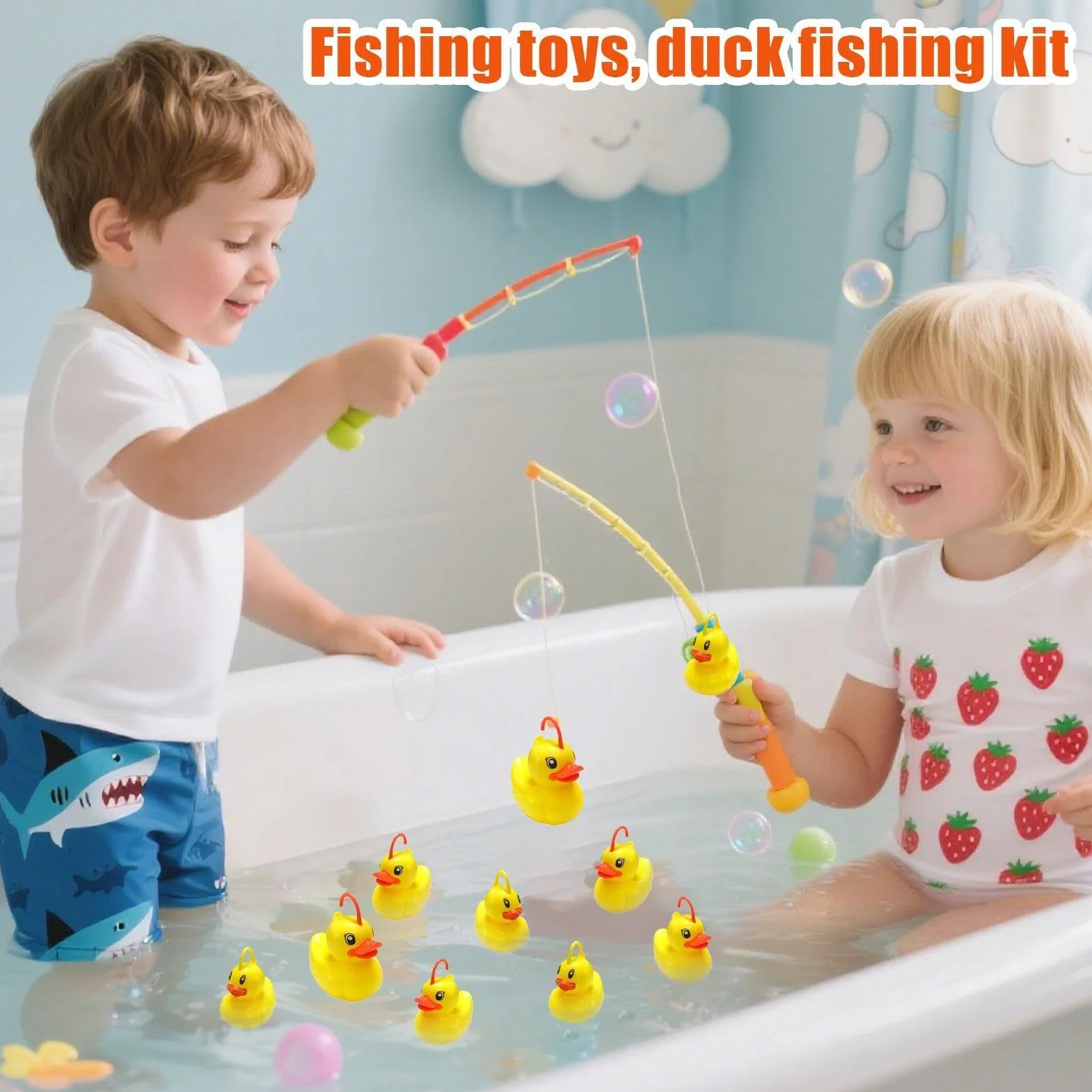 Jouet de pêche ABS Canard pour bain plage extérieur