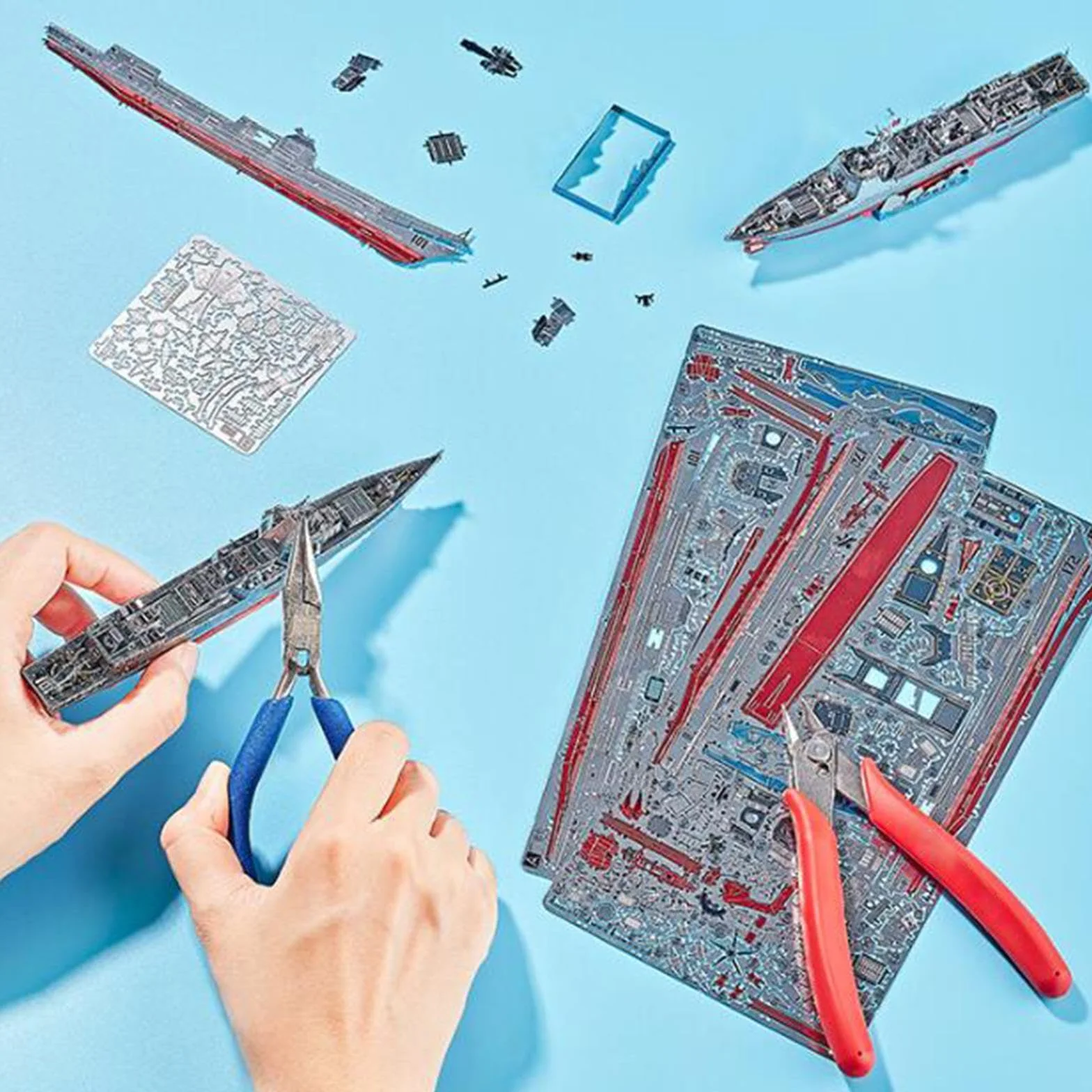 Maquette de Porte-Avions à Assembler : Puzzle de Navire Échelle pour Garçons