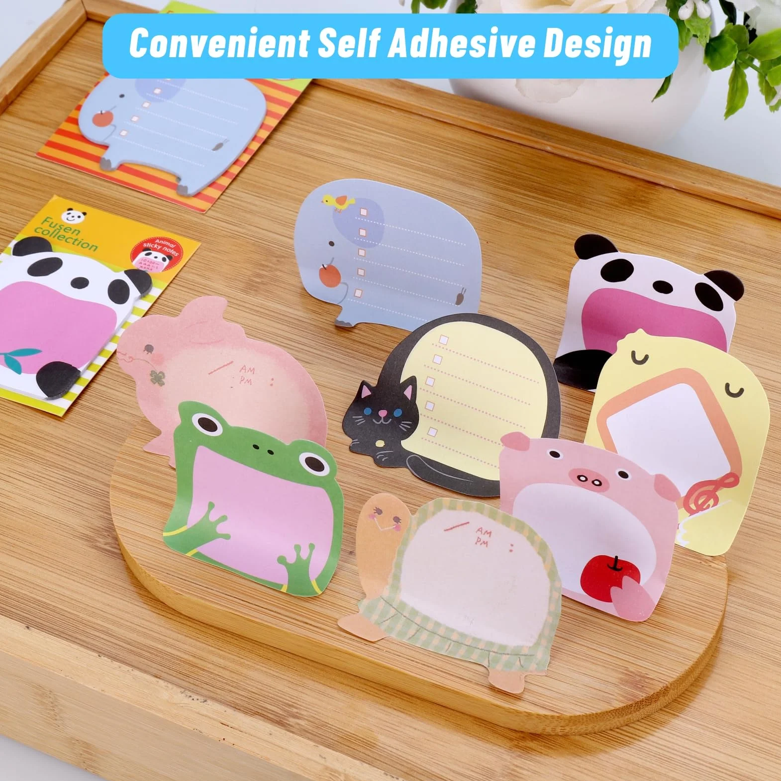 JIANTA 640 Feuilles Mini Notes Adhésives Colorées Animaux, Blocs Mémo Autocollant Sticky Notes